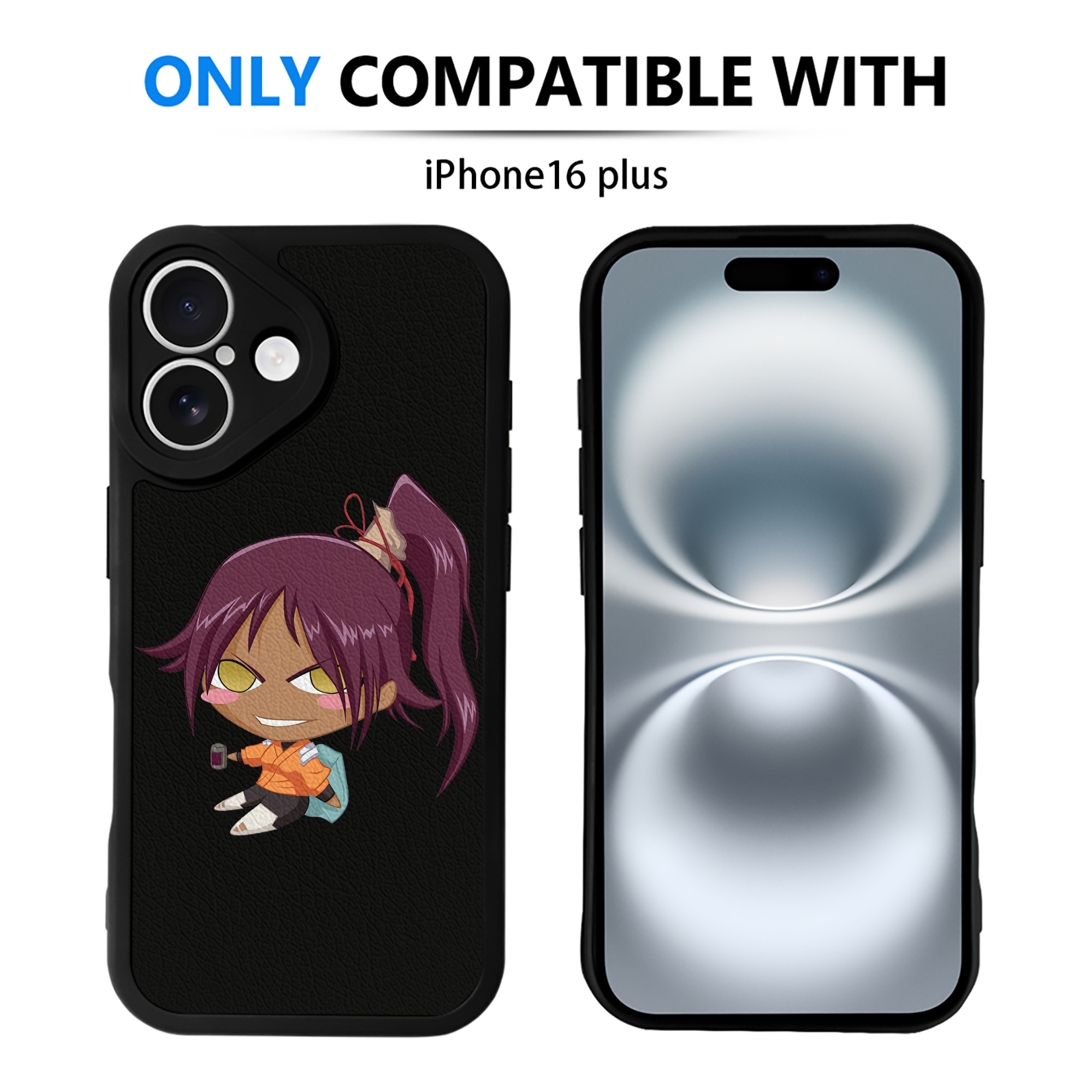 （画像用） ブリーチ 四楓院 夜一（しほういん よるいち） BLEACH Shihouin Yoruichi 【iPhone 16シリーズ対応】シリコンスマホケース（レザー調） 材質：シリコン